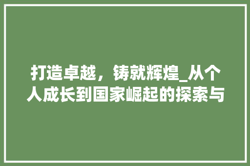 打造卓越，铸就辉煌_从个人成长到国家崛起的探索与方法