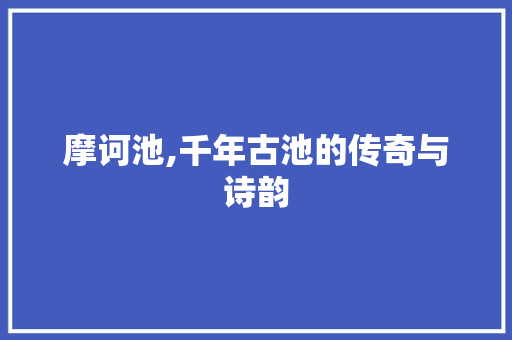 摩诃池,千年古池的传奇与诗韵
