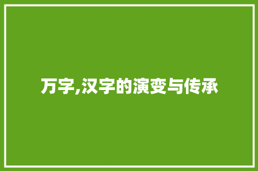 万字,汉字的演变与传承