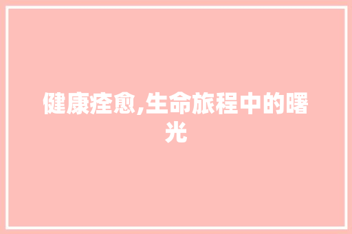 健康痊愈,生命旅程中的曙光