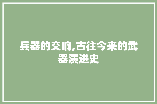 兵器的交响,古往今来的武器演进史