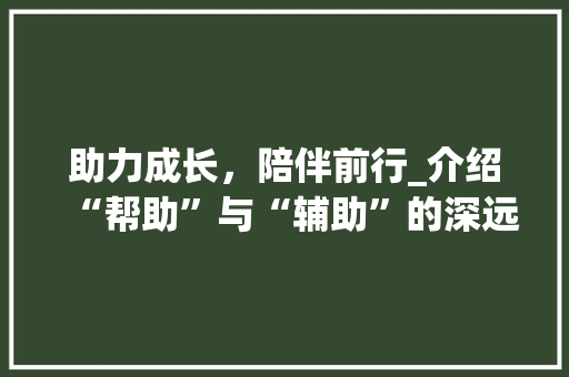 助力成长，陪伴前行_介绍“帮助”与“辅助”的深远意义