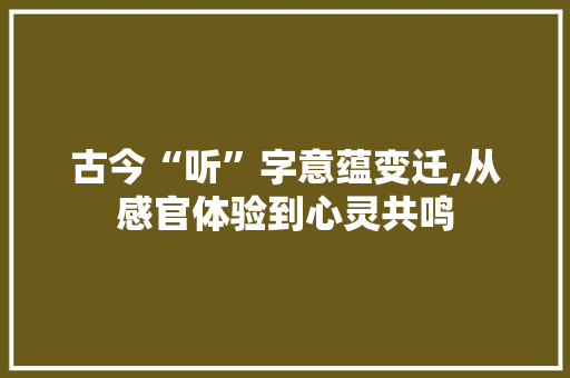 古今“听”字意蕴变迁,从感官体验到心灵共鸣