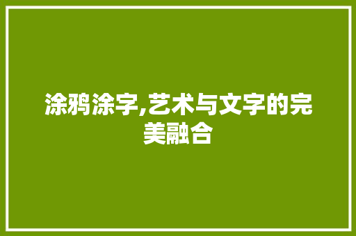 涂鸦涂字,艺术与文字的完美融合