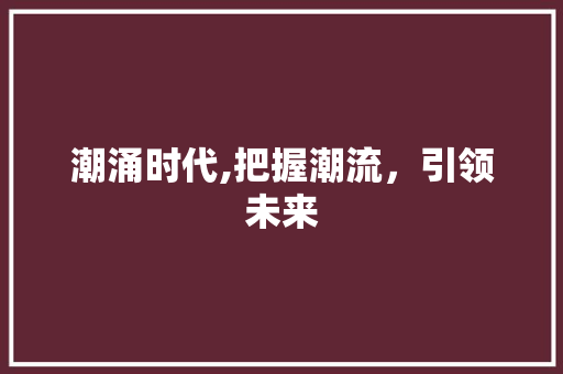 潮涌时代,把握潮流，引领未来