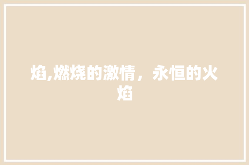 焰,燃烧的激情，永恒的火焰