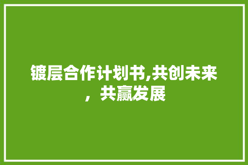 镀层合作计划书,共创未来，共赢发展