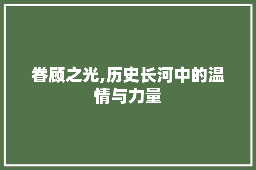 眷顾之光,历史长河中的温情与力量