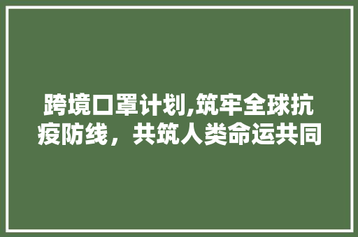 跨境口罩计划,筑牢全球抗疫防线，共筑人类命运共同体