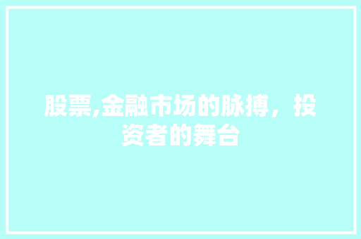 股票,金融市场的脉搏，投资者的舞台