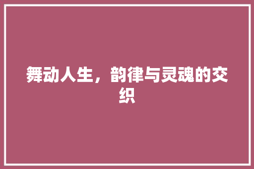 舞动人生，韵律与灵魂的交织