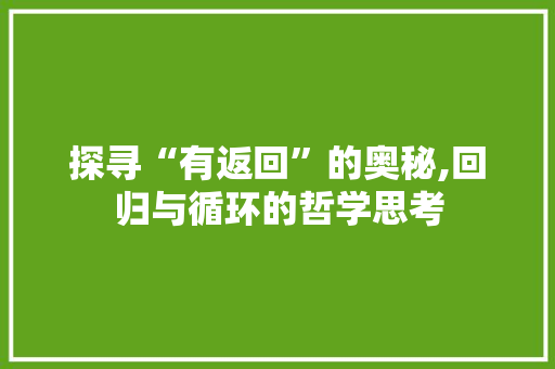 探寻“有返回”的奥秘,回归与循环的哲学思考