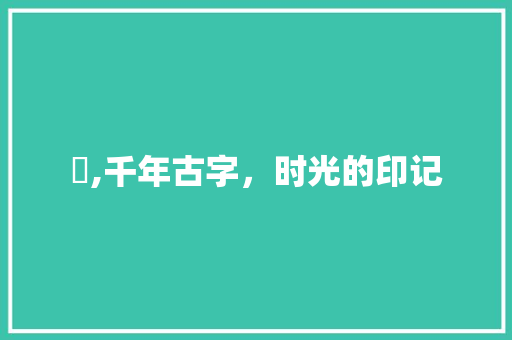 揝,千年古字，时光的印记