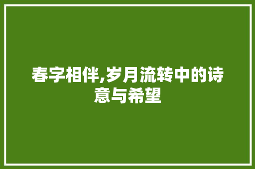 春字相伴,岁月流转中的诗意与希望
