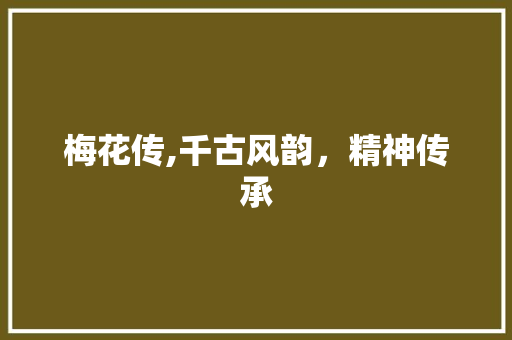梅花传,千古风韵，精神传承