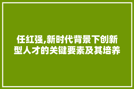 任红强,新时代背景下创新型人才的关键要素及其培养路径