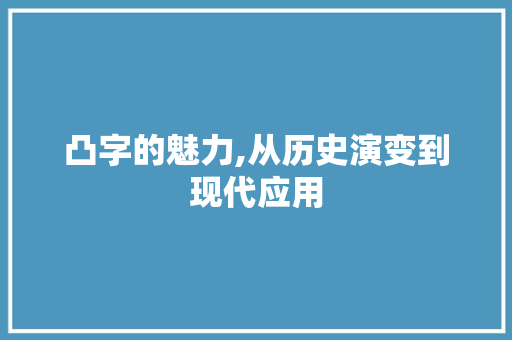 凸字的魅力,从历史演变到现代应用