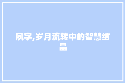 夙字,岁月流转中的智慧结晶