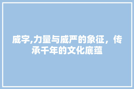 威字,力量与威严的象征，传承千年的文化底蕴