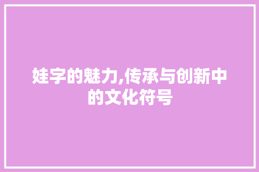 娃字的魅力,传承与创新中的文化符号