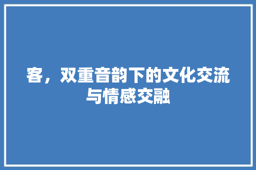 客，双重音韵下的文化交流与情感交融