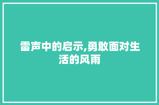 雷声中的启示,勇敢面对生活的风雨