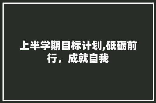 上半学期目标计划,砥砺前行，成就自我