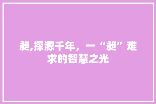 昶,探源千年，一“昶”难求的智慧之光