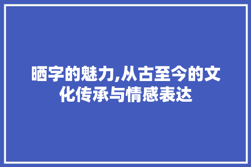 晒字的魅力,从古至今的文化传承与情感表达