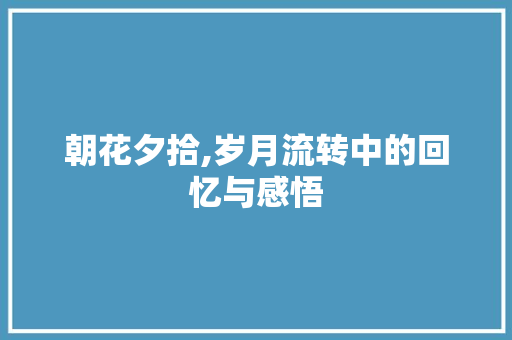 朝花夕拾,岁月流转中的回忆与感悟