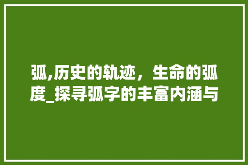 弧,历史的轨迹，生命的弧度_探寻弧字的丰富内涵与深远意义
