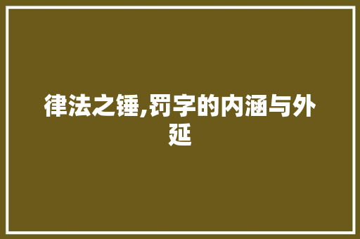 律法之锤,罚字的内涵与外延