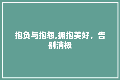 抱负与抱怨,拥抱美好，告别消极