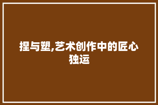 捏与塑,艺术创作中的匠心独运 工作报告