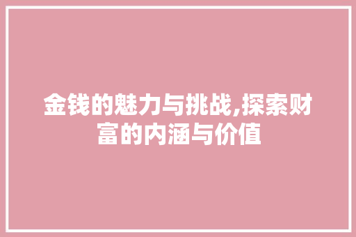 金钱的魅力与挑战,探索财富的内涵与价值