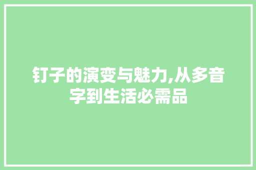 钉子的演变与魅力,从多音字到生活必需品