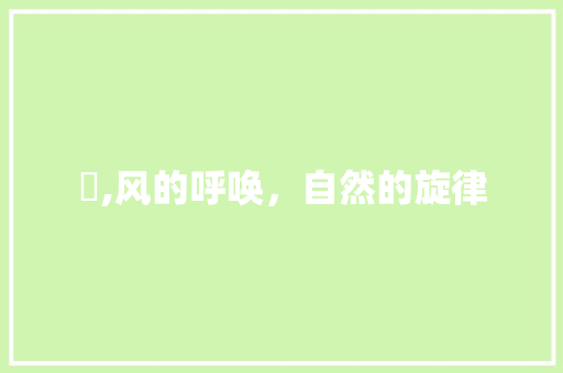 飍,风的呼唤，自然的旋律