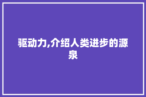 驱动力,介绍人类进步的源泉