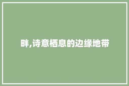 畔,诗意栖息的边缘地带