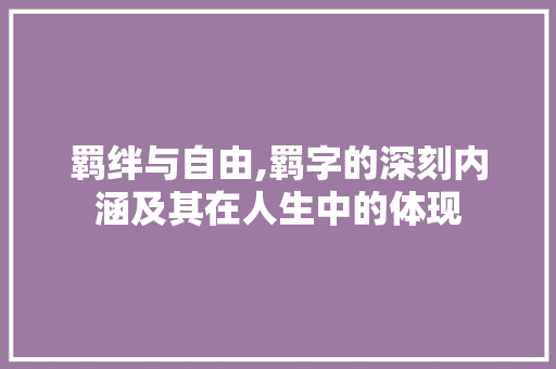 羁绊与自由,羁字的深刻内涵及其在人生中的体现