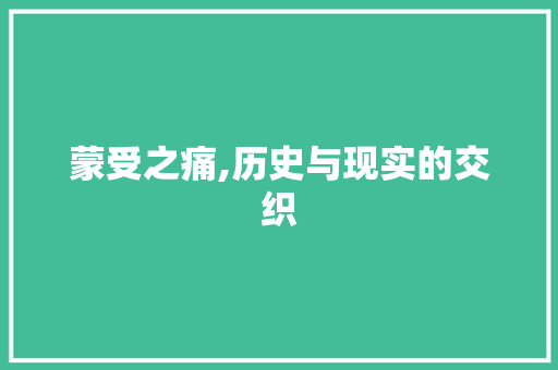 蒙受之痛,历史与现实的交织