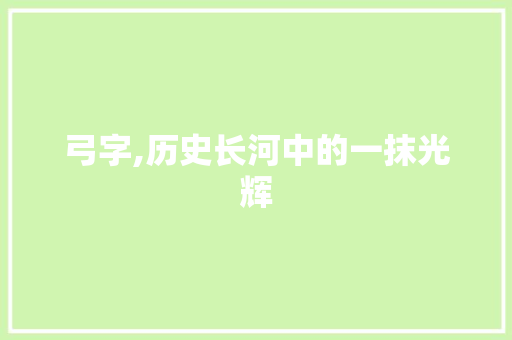 弓字,历史长河中的一抹光辉