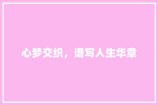 心梦交织，谱写人生华章