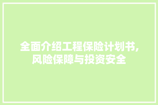 全面介绍工程保险计划书,风险保障与投资安全