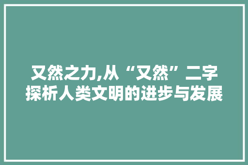 又然之力,从“又然”二字探析人类文明的进步与发展