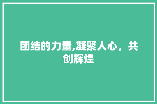 团结的力量,凝聚人心，共创辉煌