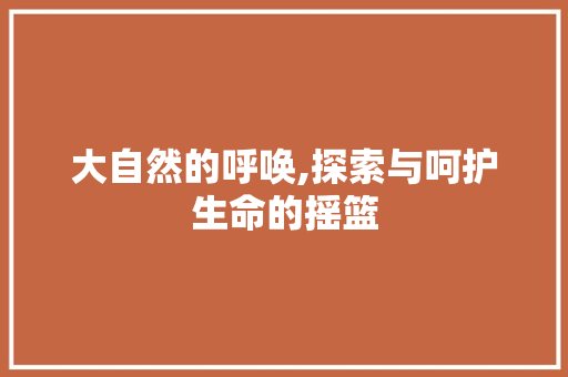 大自然的呼唤,探索与呵护生命的摇篮
