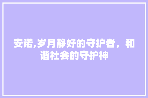 安诺,岁月静好的守护者，和谐社会的守护神