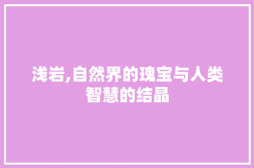 浅岩,自然界的瑰宝与人类智慧的结晶