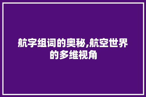 航字组词的奥秘,航空世界的多维视角